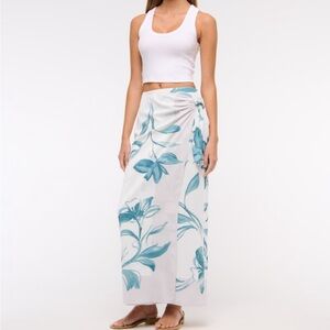 Abercrombie & Fitch Teal Floral Maxi Skirt